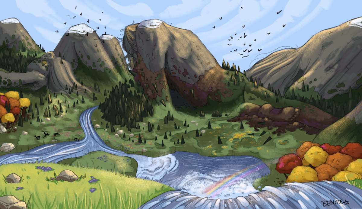 williams, digital illustration, 2024, waking up the giants by Bennie Williams 