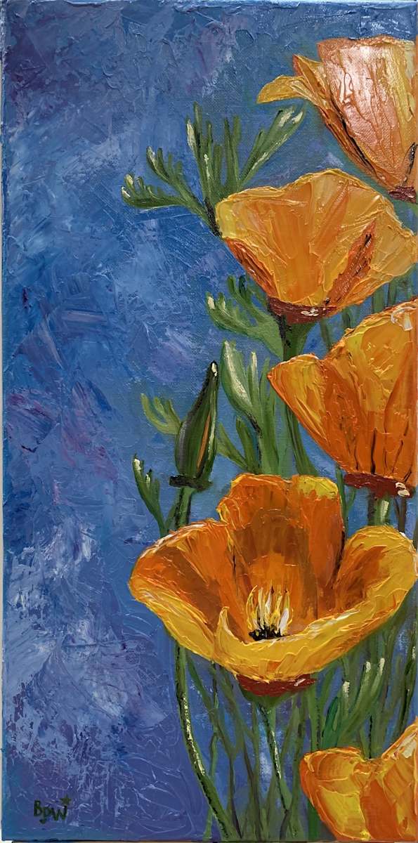 williams, oil painting, 2022, california poppies by Bennie Williams 