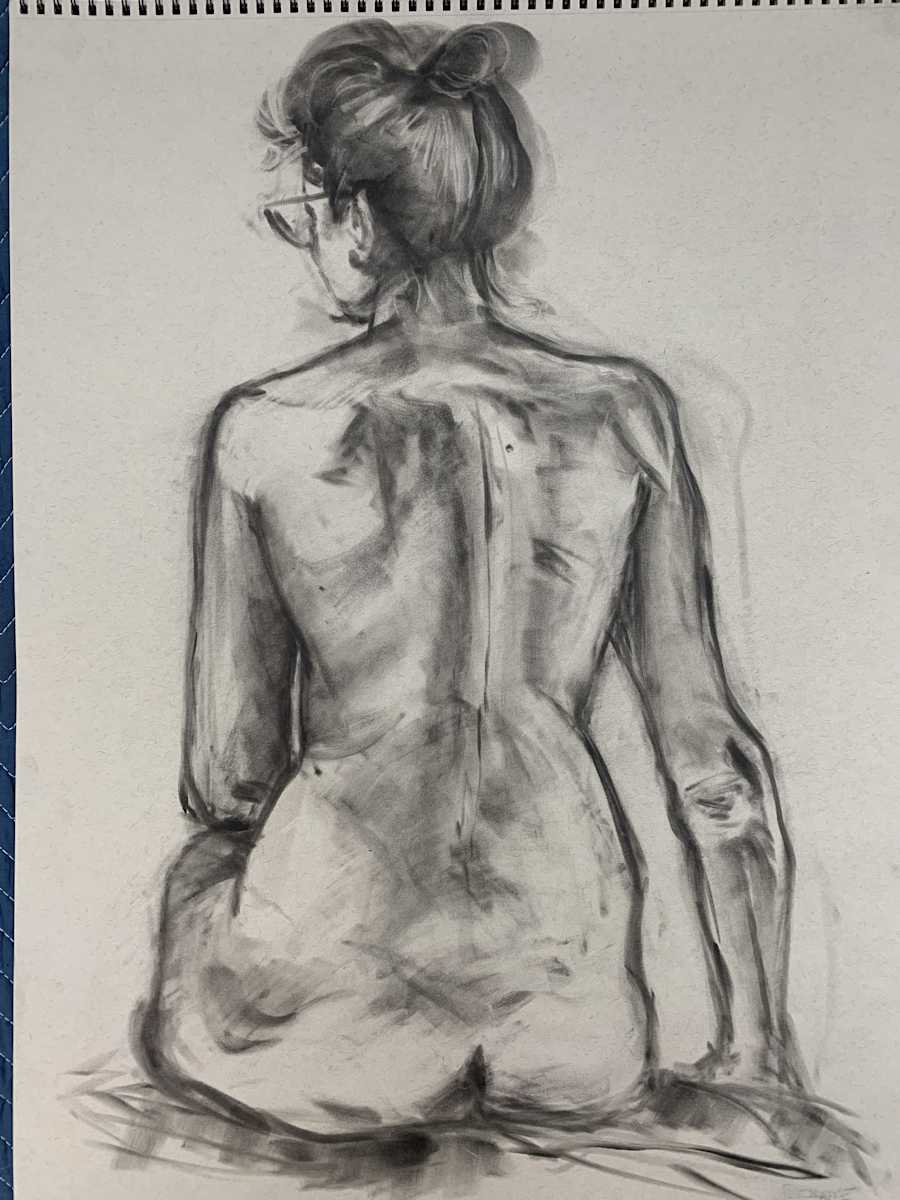 williams, pan pastel, 2023, figure drawing by Bennie Williams 