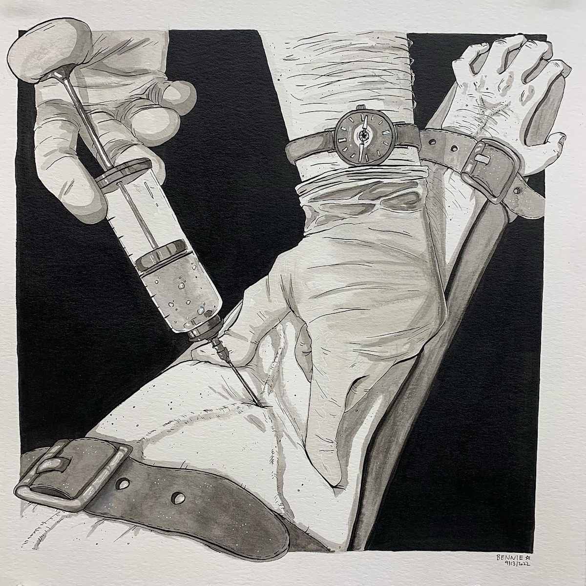 williams, ink, 2022, just a pinch by Bennie Williams 