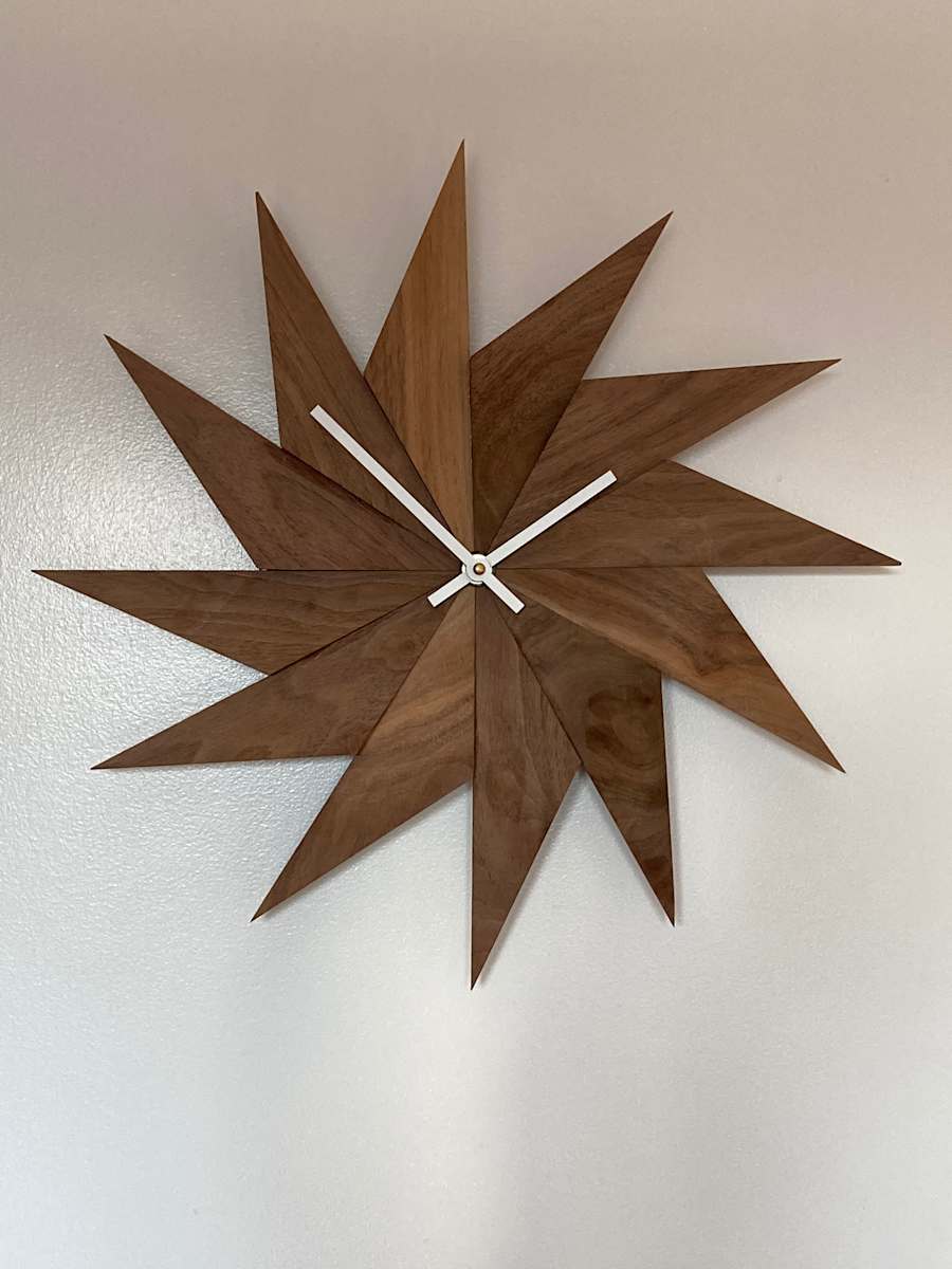 Walnut Clock by Jack Unger, Image 1.