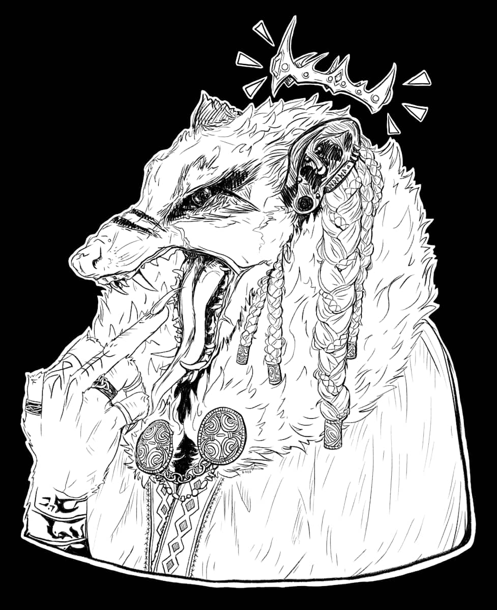 Opossum Viking "King of the Remains" by Kate Seckar 