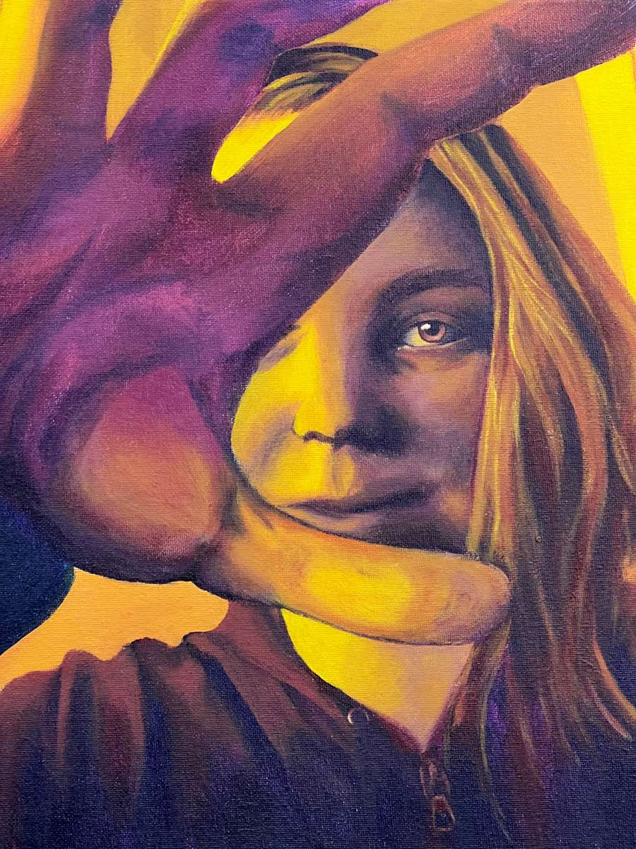 Purple and Yellow Portrait by Kate Seckar 