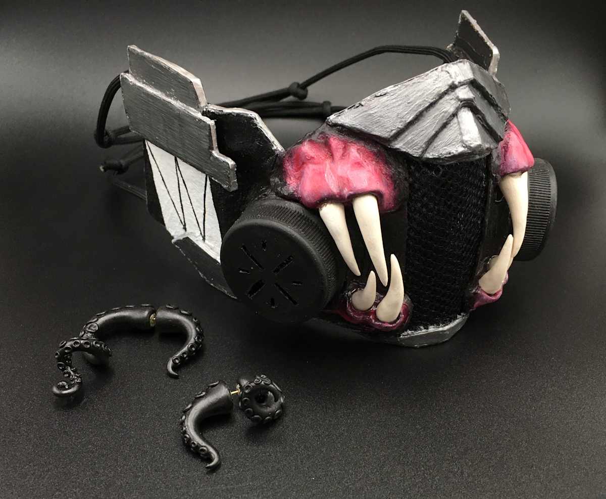 Mask and Tentacle Earrings by Kate Seckar 