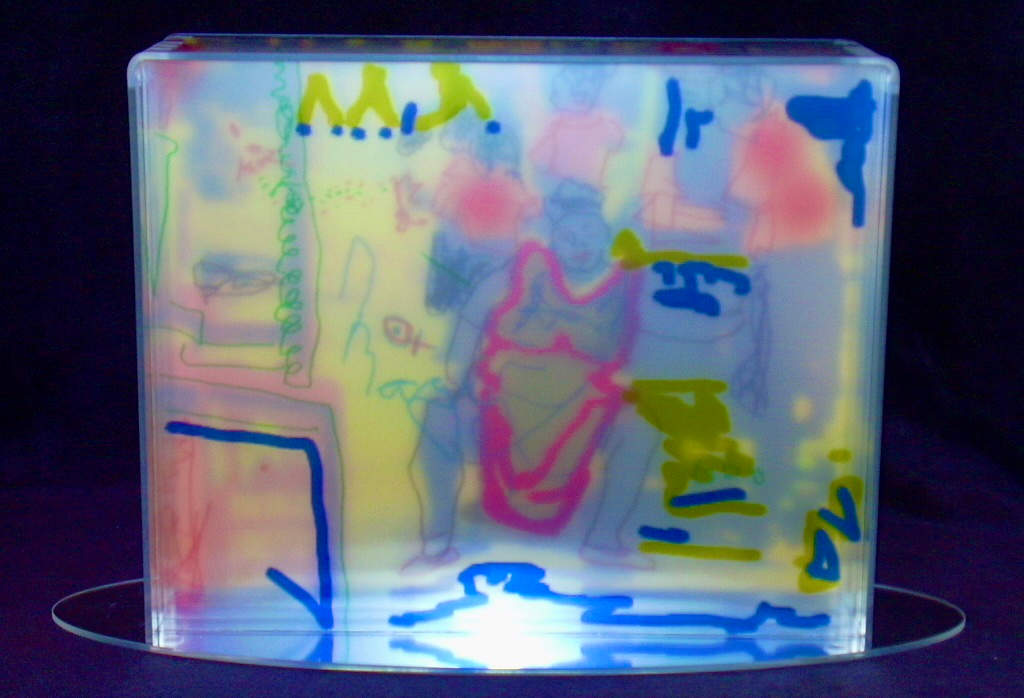 Jamaica by Figurative expressionist painter Danièle Lamarche-Sarvia  Image: I created a 3D box with 3 different panels on which an image was printed it was my first trial in digital and perspex 