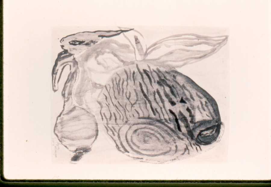 La limace et le lapin by Danièle Lamarche-Sarvia neo figurativism, figurative expressionism  painter, Image 1.