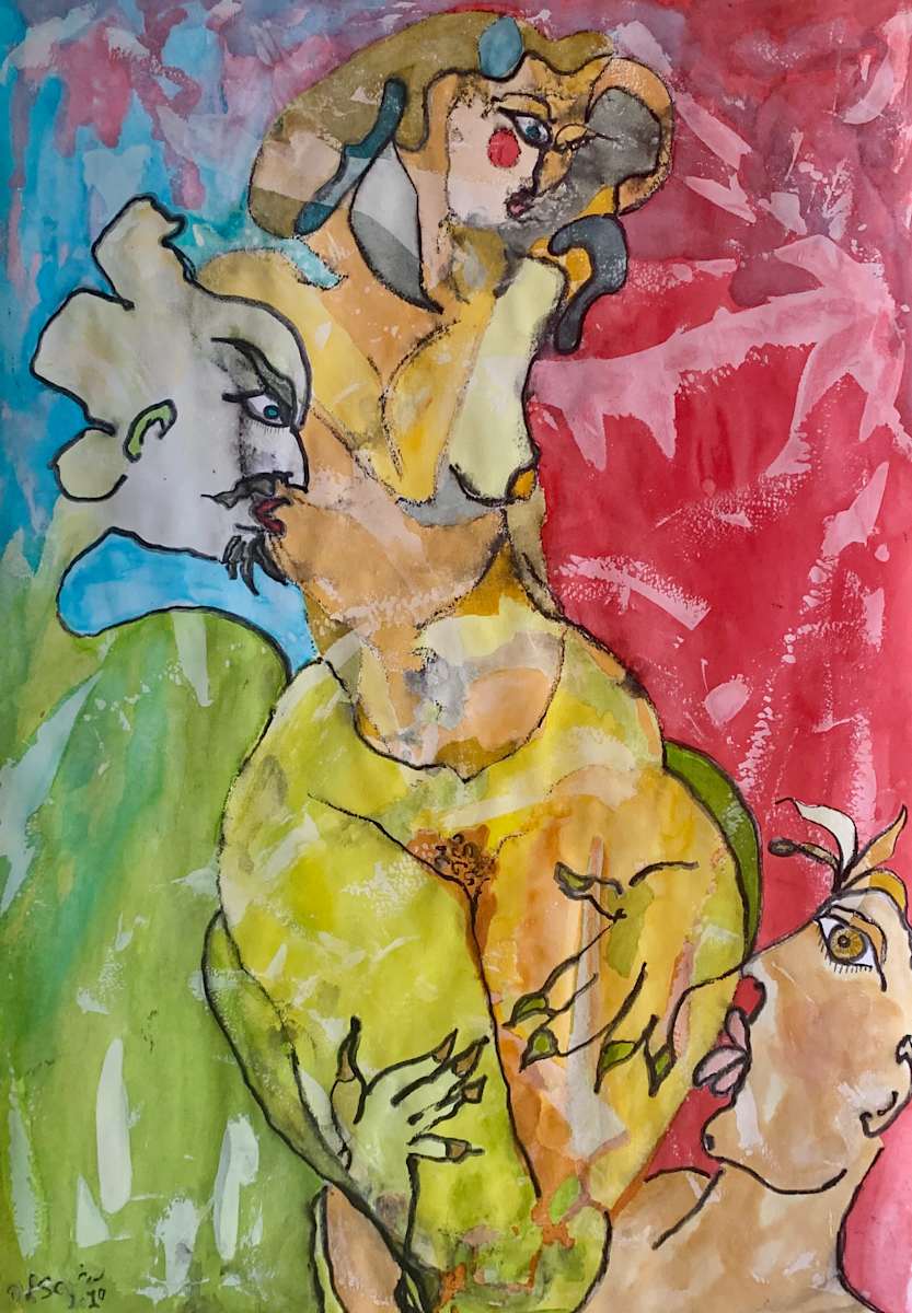 Fantasmes  / Female Fantasie by Danièle Lamarche-Sarvia neo figurativism, figurative expressionism  painter  Image: Fantasme  discrete sensual alluring yes it talks about sex why not