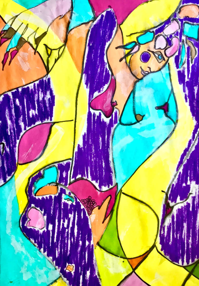 Pizzaz by Daniele Lamarche-Sarvia  Image: original mix media artwork see the 3 women dancing