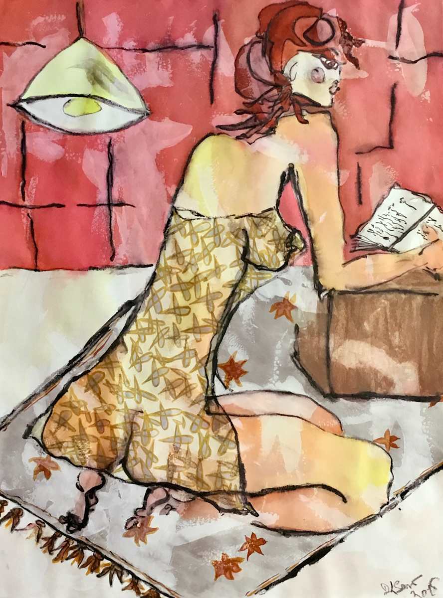 Heat Wave by Danièle Lamarche-Sarvia neo figurativism, figurative expressionism  painter  Image: the lovely lady reading