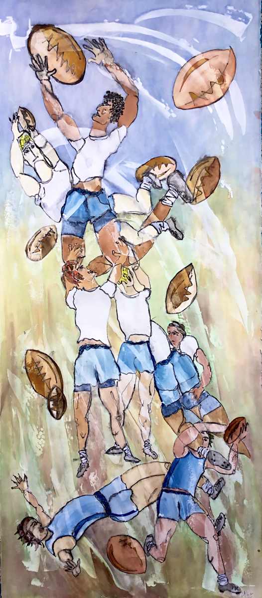 The Practice by Figurative expressionist painter Danièle Lamarche-Sarvia  Image: contact sport 