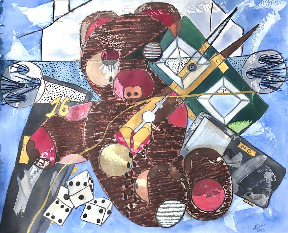 Nounours by Danièle Lamarche-Sarvia neo figurativism, figurative expressionism  painter  Image: Teddy is about the story of  Rejection,  Abandon, Adoption