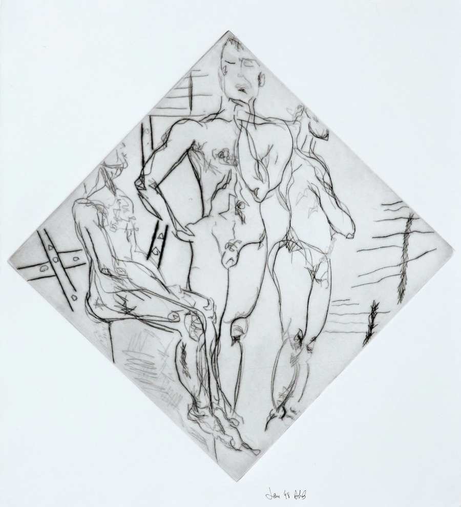 Parade masculine by Danièle Lamarche-Sarvia neo figurativism, figurative expressionism  painter, Image 1.