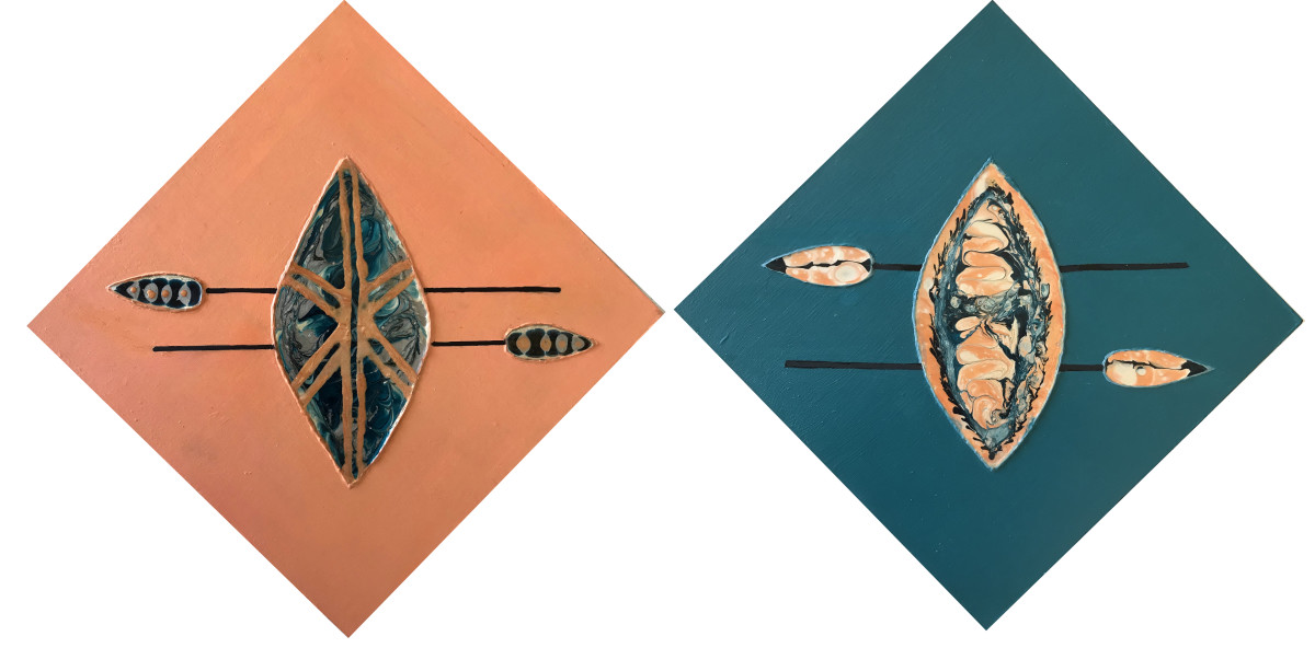 Shields & Spears (Diptych) by Mari O'Brien 