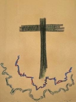 Untitled Charcoal on paper by Kjeld Tidemand-Johannessen  Image: Charcoal on paper drawing untitled 1975