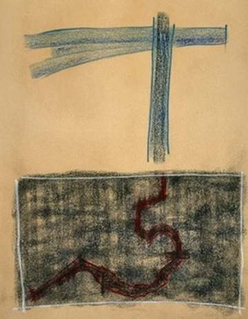 No Lo Contendre by Kjeld Tidemand-Johannessen  Image: Charcoal on paper drawing titled "No Lo Contendre" 1975