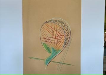 Onion VI by Kjeld Tidemand-Johannessen  Image: Charcoal on paper drawing titled "Onion VI" 1975