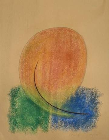 Onion I by Kjeld Tidemand-Johannessen  Image: Charcoal on paper drawing titled "Onion III" 1975