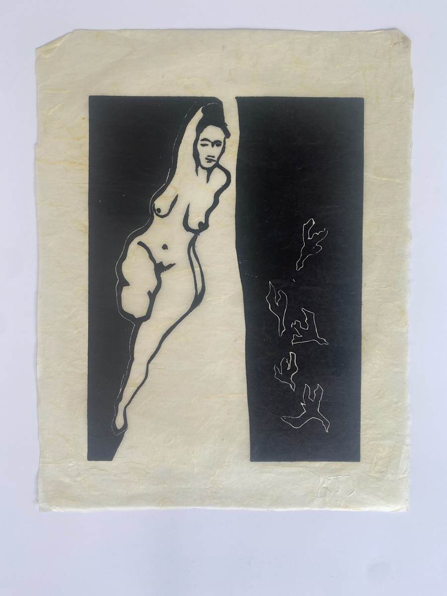 Untitled woodblock series 1960s by Kjeld Kaplan  Image: Untitled woodblock series from 1960's