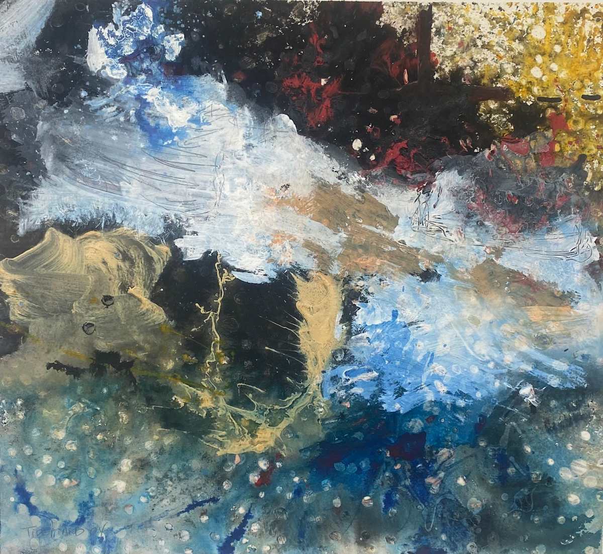 90 Degrees by Kjeld Tidemand-Johannessen  Image: Mixed media on paper painting 