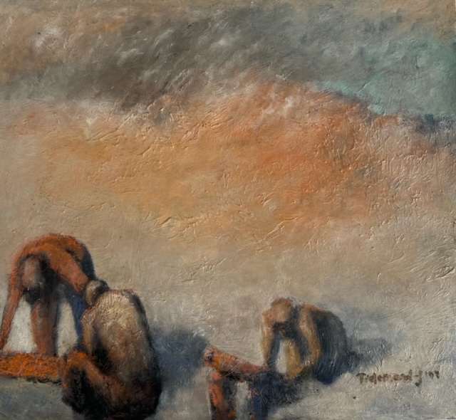 First Light by Kjeld Tidemand-Johannessen  Image: Oil painting on wood