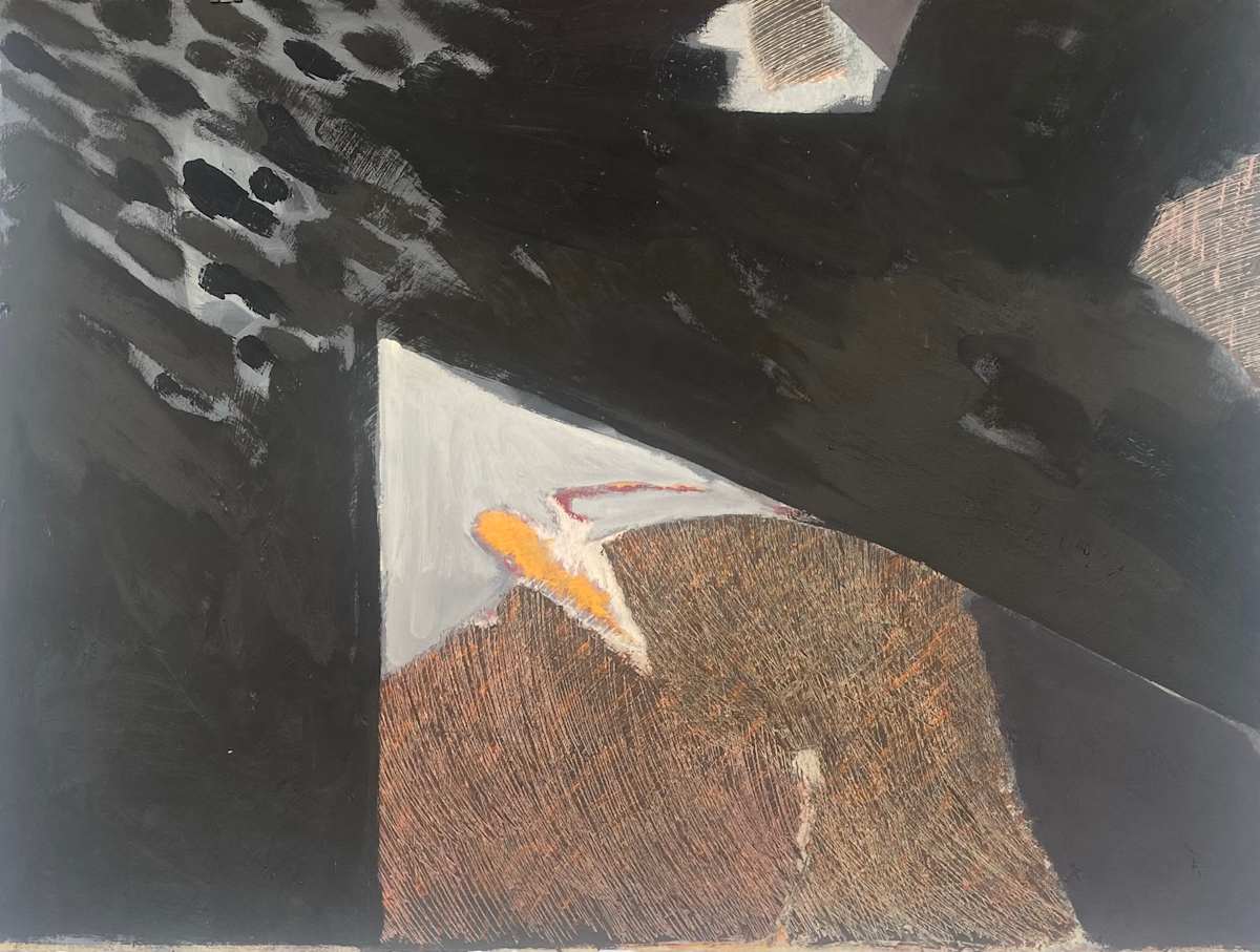 Untitled Oil on paper by Kjeld Tidemand-Johannessen  Image: Untitled Oil on paper painting 