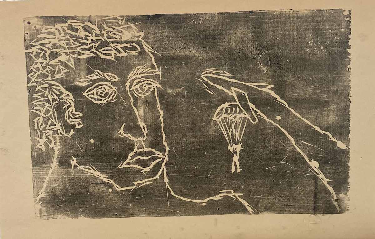 Untitled woodblock print by Kjeld Tidemand-Johannessen  Image: Woodblock print
