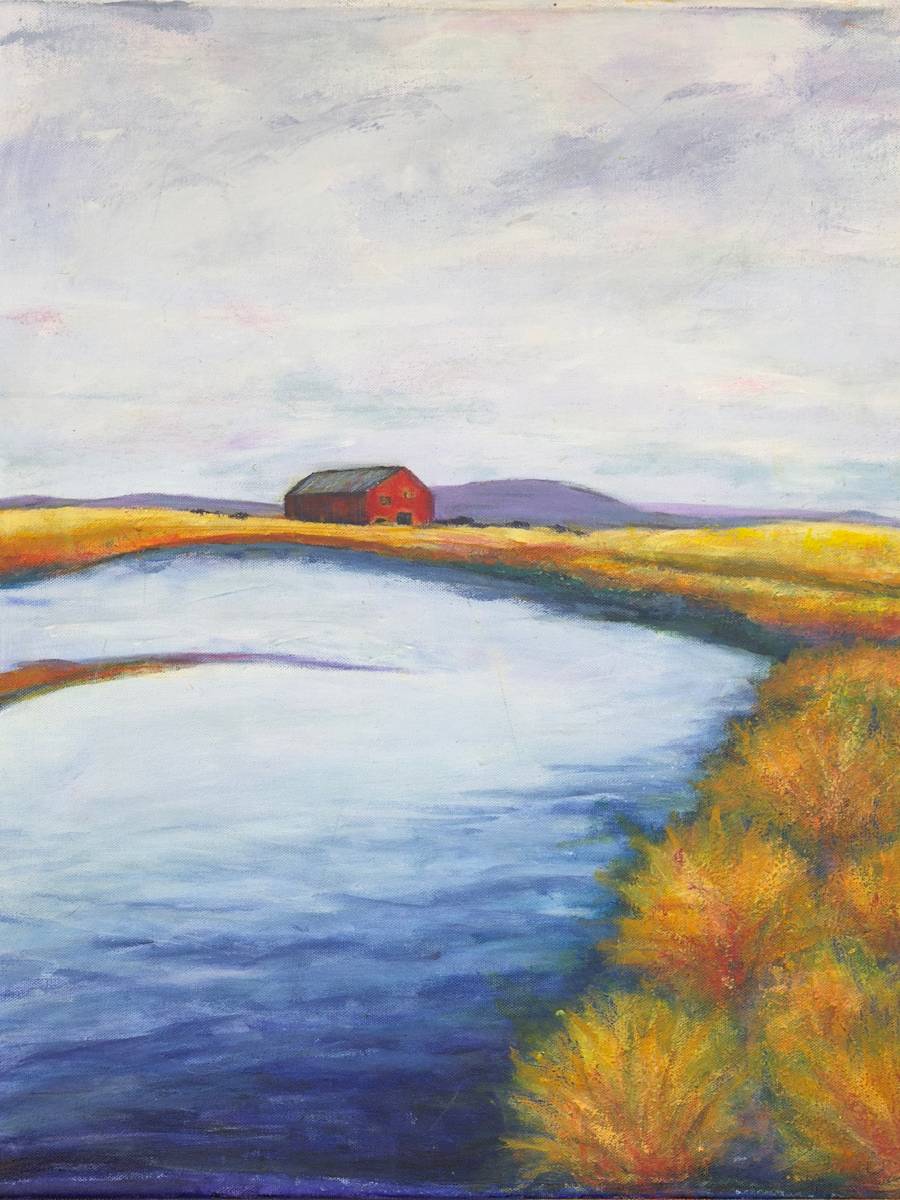 Barn on Water by Cyndy Hinkelman-Smith, Image 1.