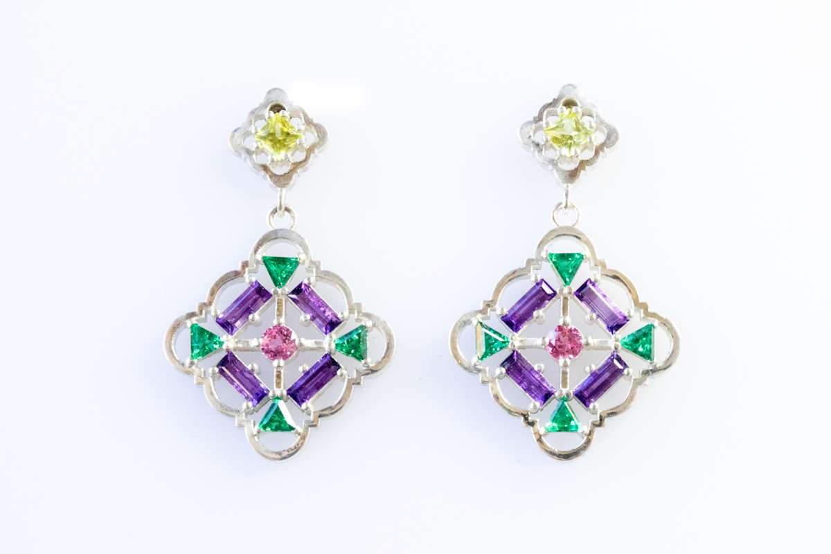 Quilt Earrings by Stefano Lonzano, Image 1.