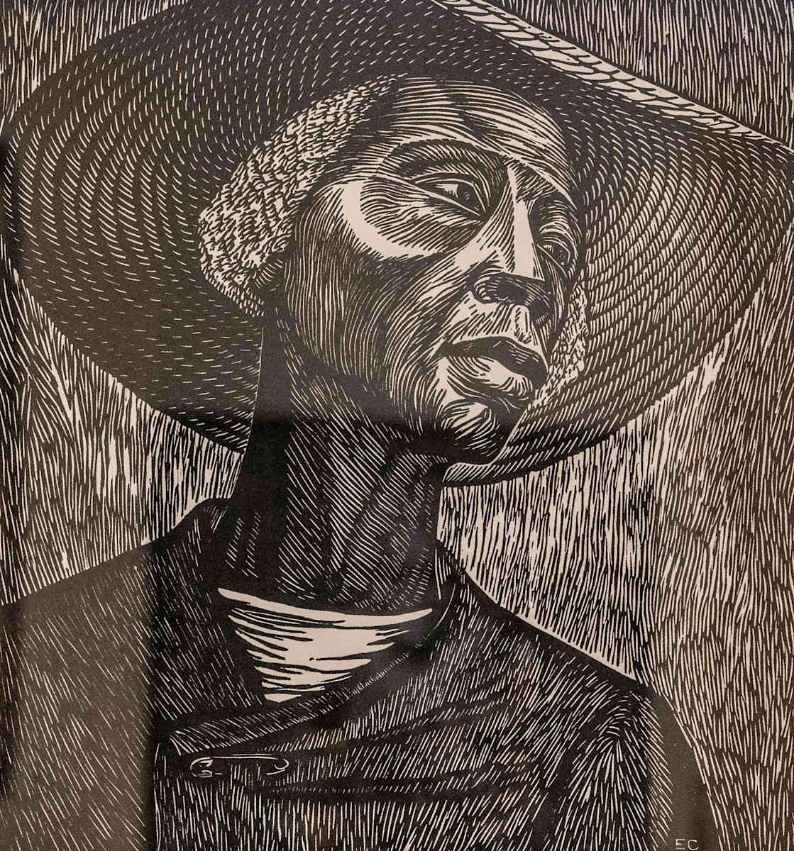 A/P Sharecropper by Elizabeth Catlett  Image: Painting featured in Art Institute of Chicago, Diggs Gallery at Winston Salem-State University, Reynolda House Museum of American Art, Harvey B. Gantt Center for African American Art and Culture