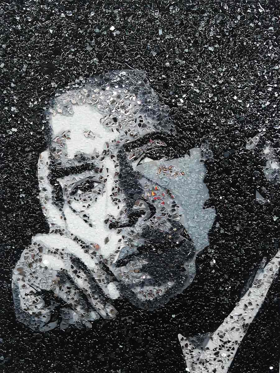 "Obama" Original Painting Created with Glass by Simone Agoussoye 