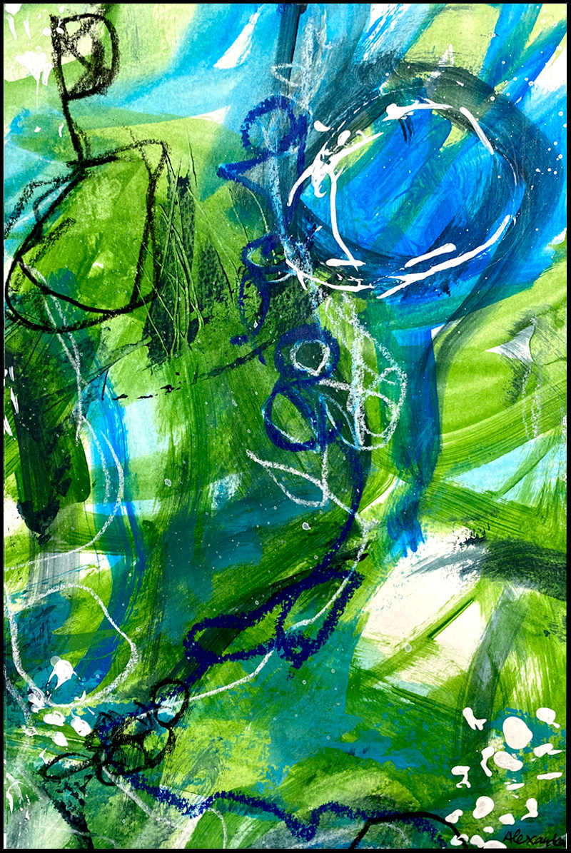 Cascade of Blues by Alexandra Jordankova  Image: Cascade of Blues - Painting
