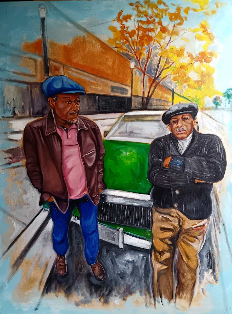 Two Men and Cadillac by Emery Franklin, Image 2.