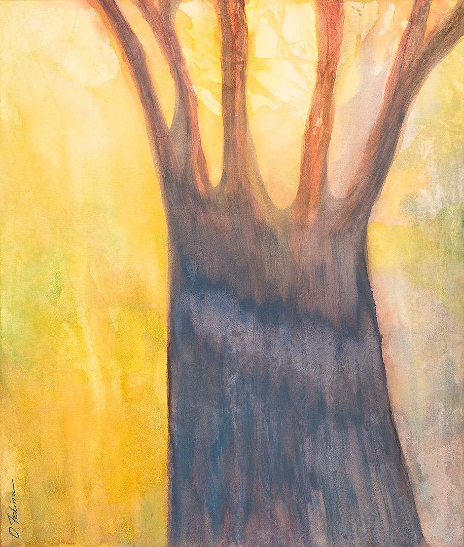 Untitled series. Work 10. by Olesya Fokina  Image: Subconscious improvisation as my art movement.
...Of course, trees are not people, and their life is different. Unhurried. And, it seems, in one place! But is it in one place? Yes, a tree does not walk, but it grows! And the more it grows, the further it sees. And then... can you, driving by in a car, carefully examine and think about everything? When a tree was a small twig, it saw only what was very close. And even tall grass could hide part of the sky from the twig. And there ... birds were flying! They were completely different: swift! And the tree wanted to touch them, but they flew past, unattainable, like dreams! Now - everything is different! Deep roots brought moisture from under the ground to the leaves, and the whole tree became - like an outstretched Palm from the Earth to the Sky! And it began to play the role of a chronicler of the place where it was born and lives!.. (Yu. Annikov, A Tale of Trees)