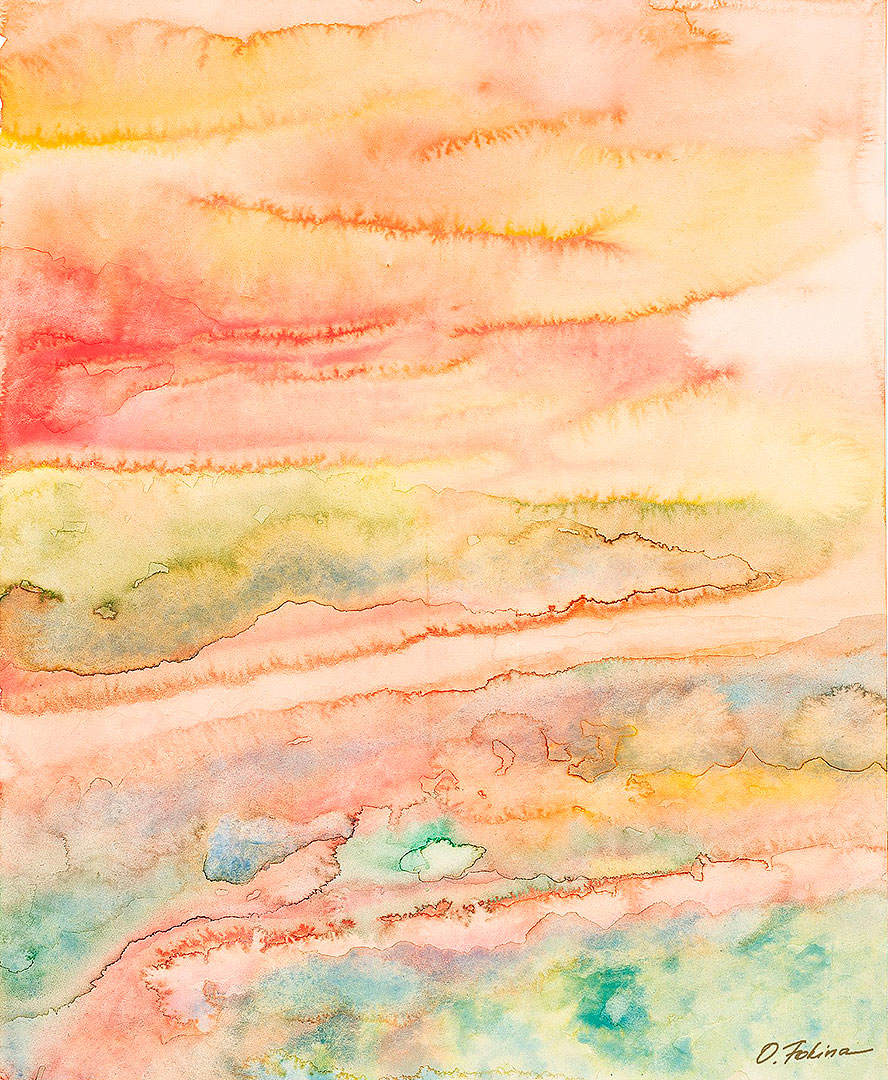 Untitled series. Work 3. by Olesya Fokina  Image: Subconscious improvisation as my art movement. 

My God, oh, thank you 
For your giving my eyes 
To see the world, Your endless home, 
The night, the waves, and the sunrise… 

Let torment threaten me, - 
I thank you for this moment, 
For everything that I ve learned with heart in set, 
What stars tell me... 

Im everywhere feeling, everywhere 
You, Lord, - in silence of the night, 
And in the most of distant star, 
And also in my soul depths. 

I thirsted for God - and did not know; 
I did not yet believe, but loving, 
While denying with my mind, - 
I felt You with all my heart. 

And You revealed Yourself to me: the world You are. 
You are the all. You are the sky and water, 
You are the voice of the storm, You are the ether, 
You are the poet`s thought, You are the star... 

So long I live - I pray to You, 
I love You, breathe You, 
When I die - I will merge with You, 
Like stars with the morning dawn. 

I want to be my life 
For Your, as unceasing praise. 
For midnight, for sunrise, 
For life and death - thank you!.. (D. Merezhkovsky, translated)