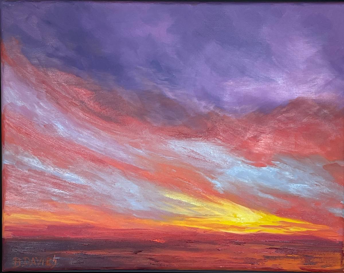 Sunset (framed) by Barbara Davies 