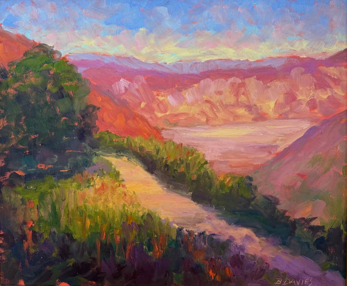 Purple Mountains (framed) by Barbara Davies, Image 1.