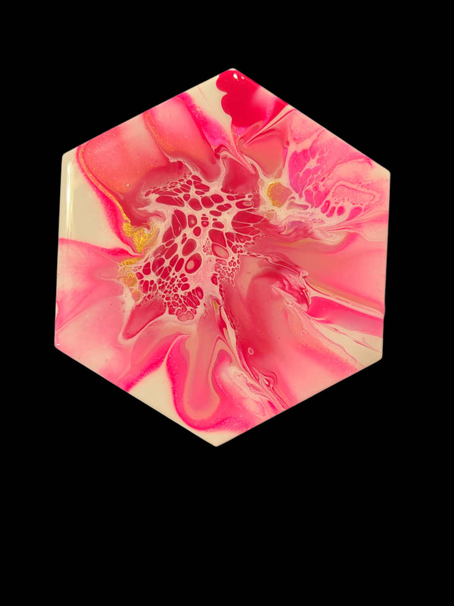 Hexagon Pink Trivet by Janyce Jones, Image 3.