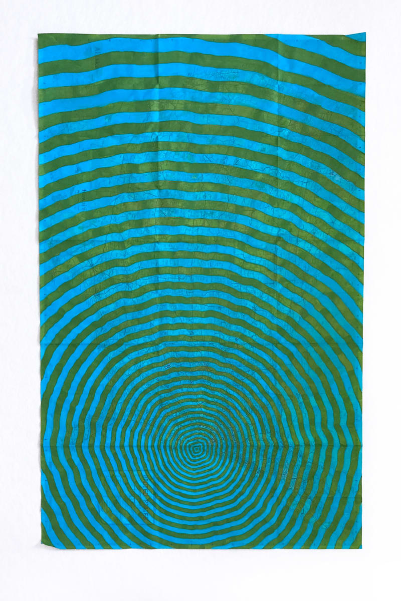 Chesapeake Impact Crater on US Map (Palm Leaf/ Cool Blue/) by Meg Roberts Arsenovic 