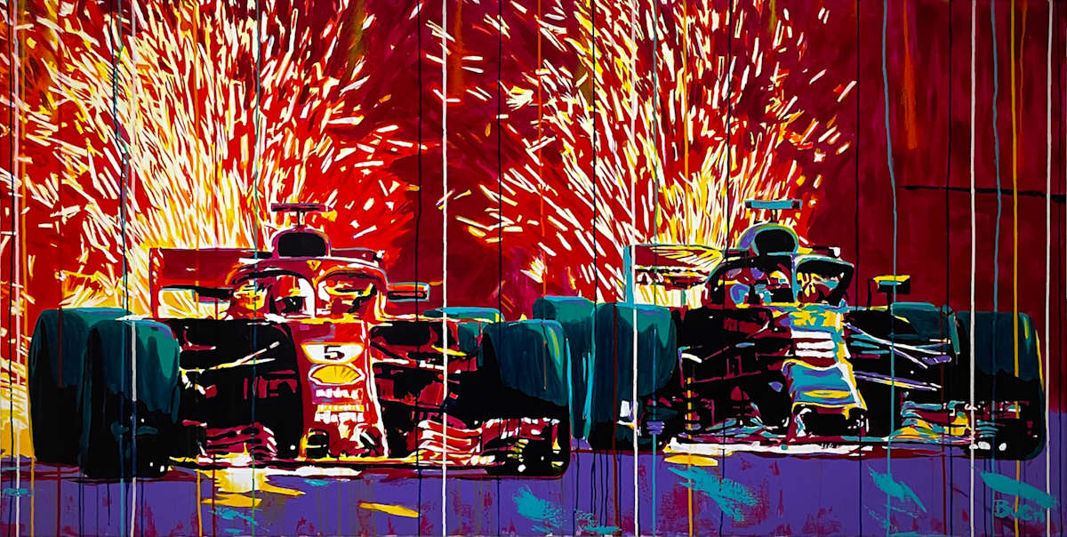 Formula 1 fight by Artist Allan Buch, Image 2.