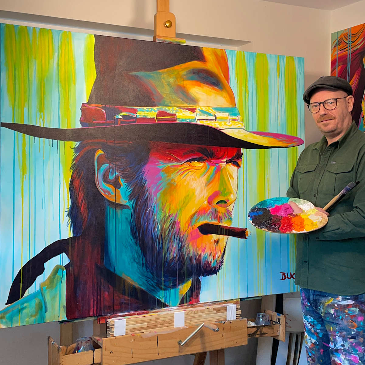 Clint Eastwood -  The man with no name by Artist Allan Buch  Image: Clint Eastwood -  The man with no name