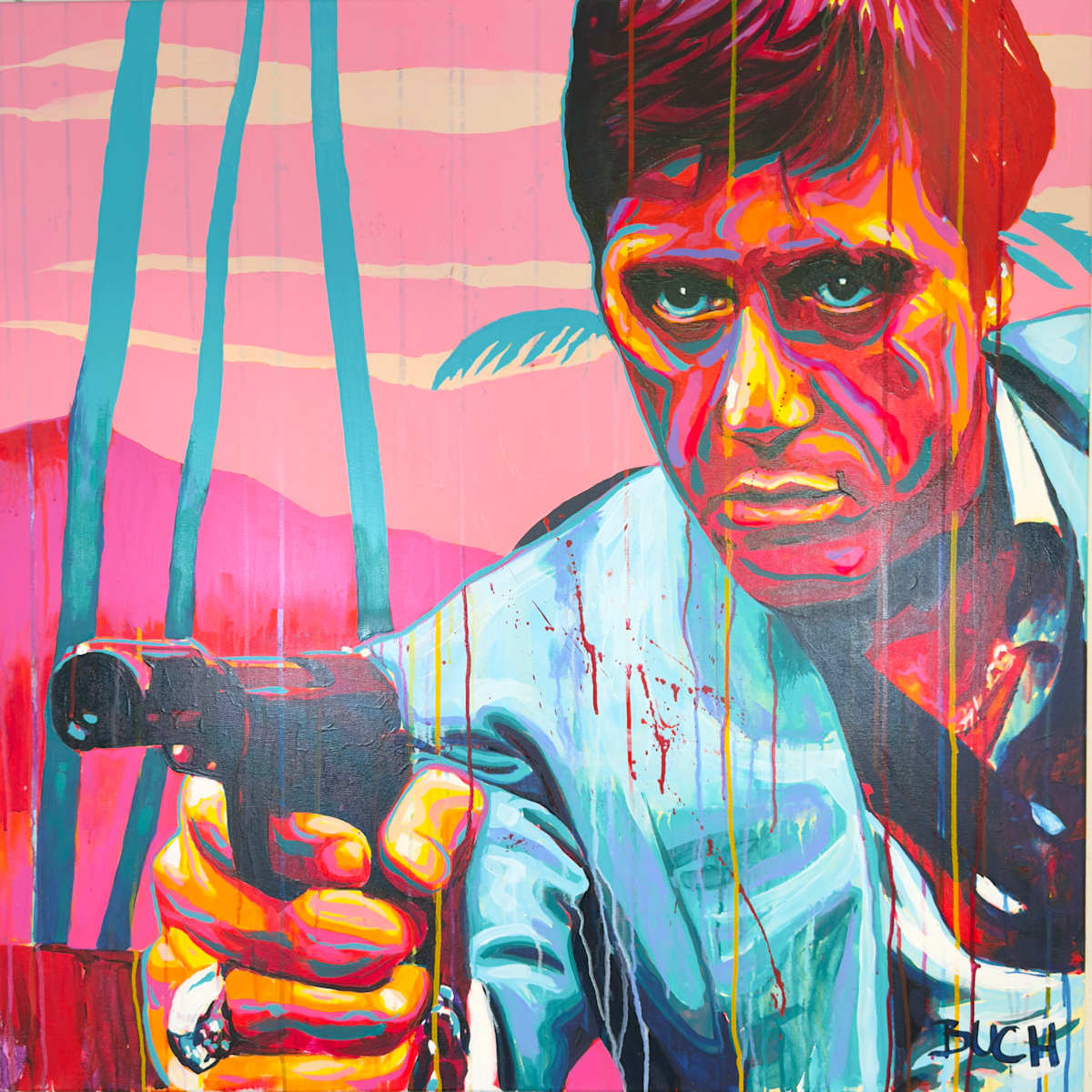 "Tony Montana – The King of Miami" by Artist Allan Buch  Image: Scarface - Tony Montana 
Miami Vibes
New 2025 background 