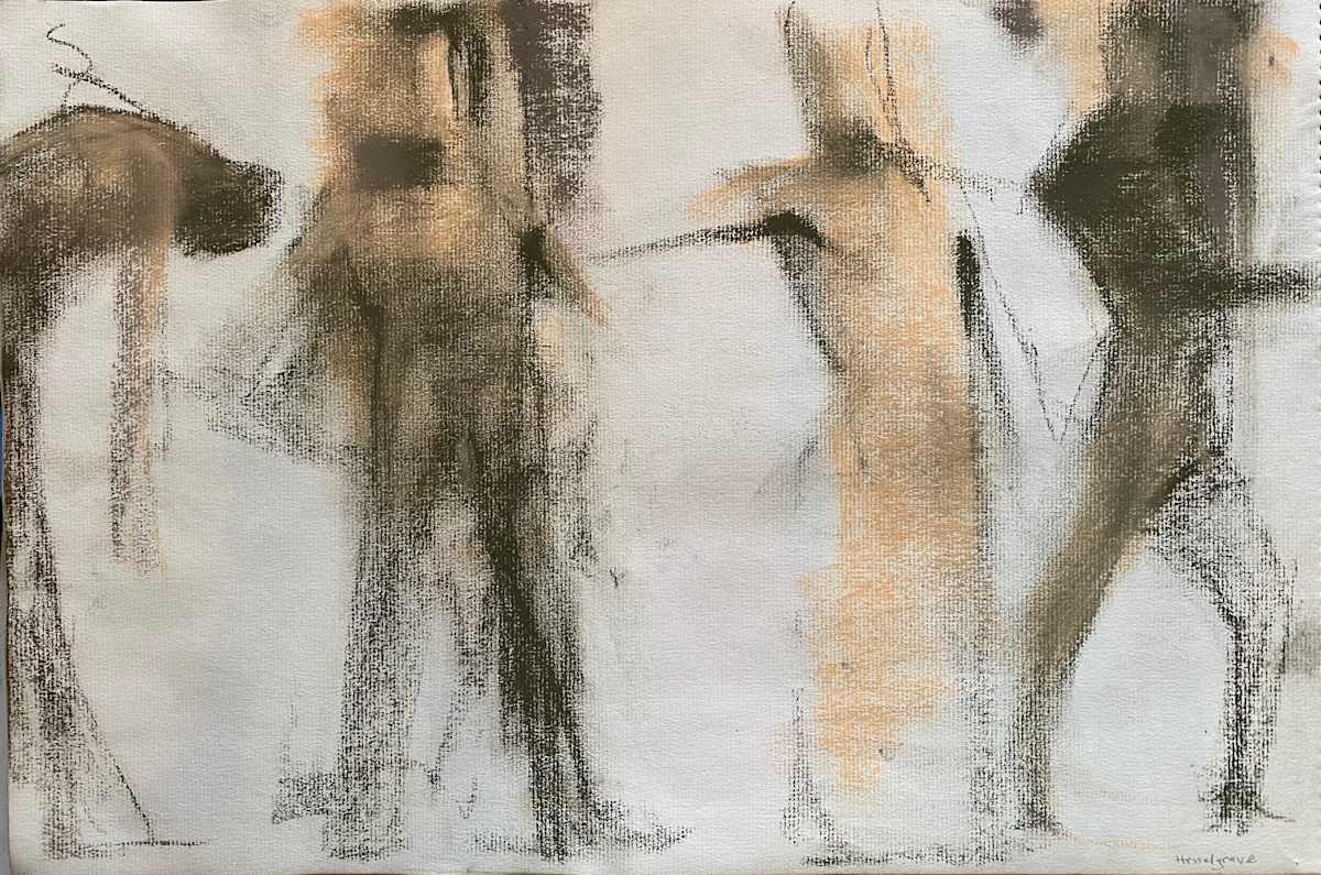 Four Male Nudes by Lisa Hess Hesselgrave 