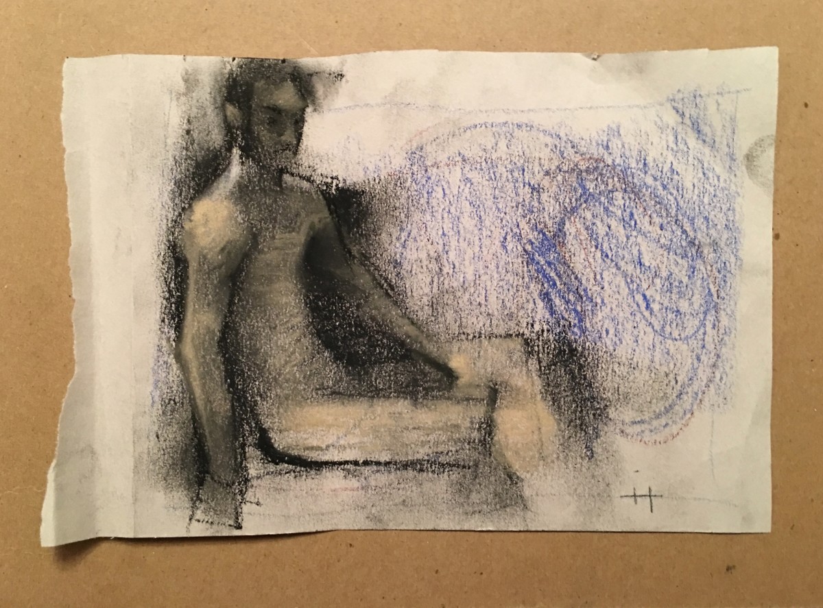 Seated with Purple by Lisa Hess Hesselgrave 