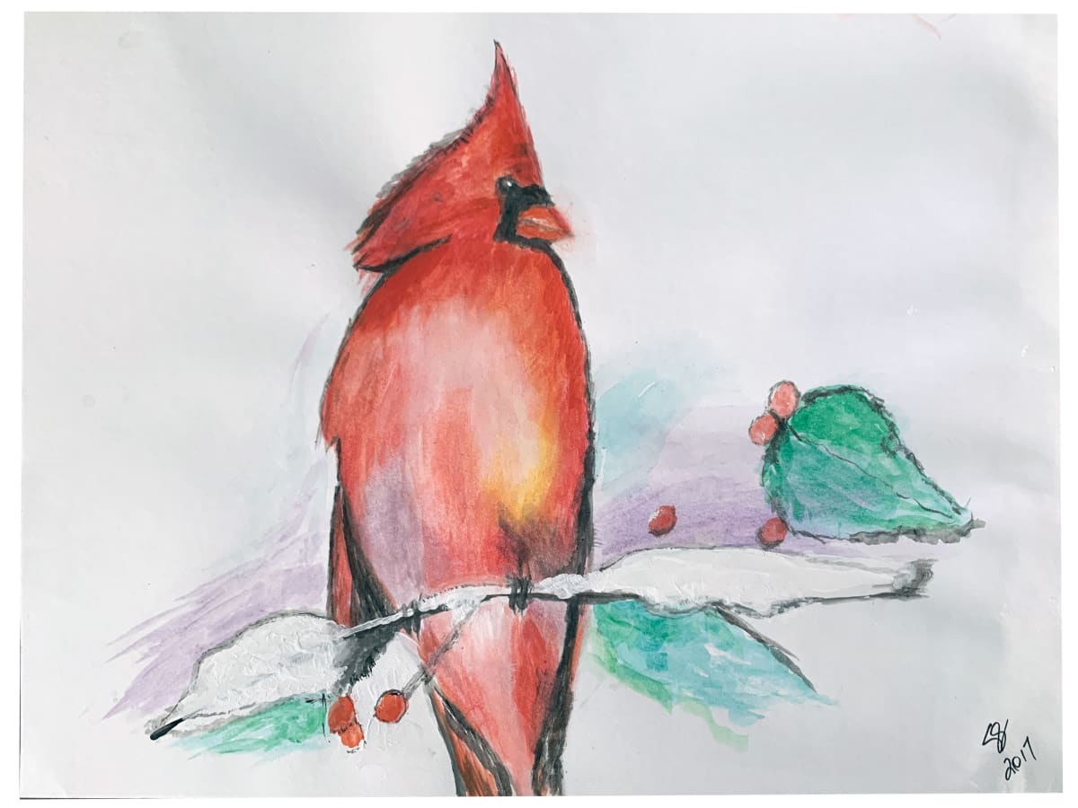 Cardinal On A Branch by Susi Schuele 