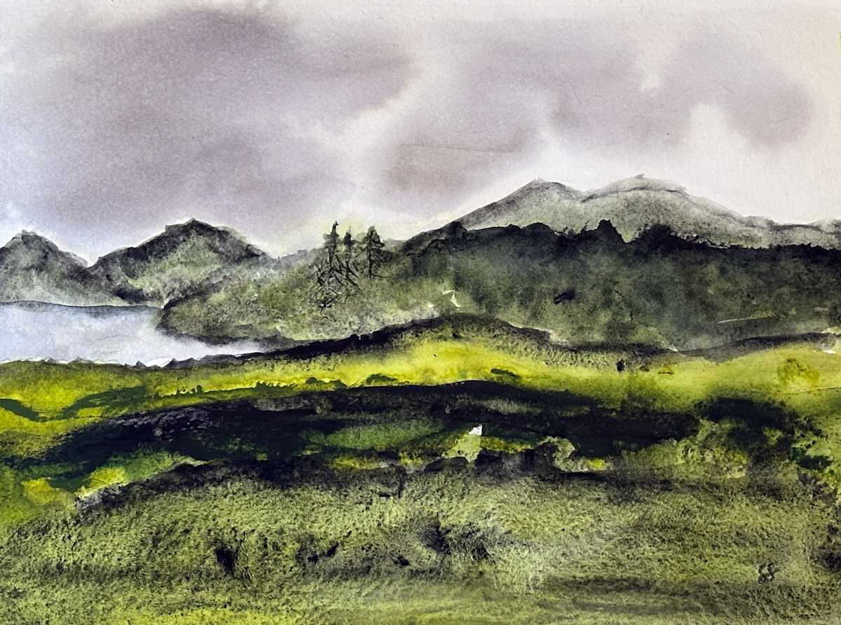 The Lakes of Killarney - Original Watercolor Landscape Painting  STA2025004 by Susi Schuele 