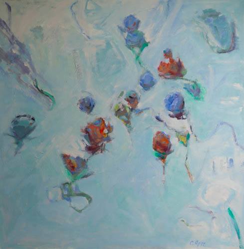 Floating Flowers I by Cheryl Appe, Image 1.