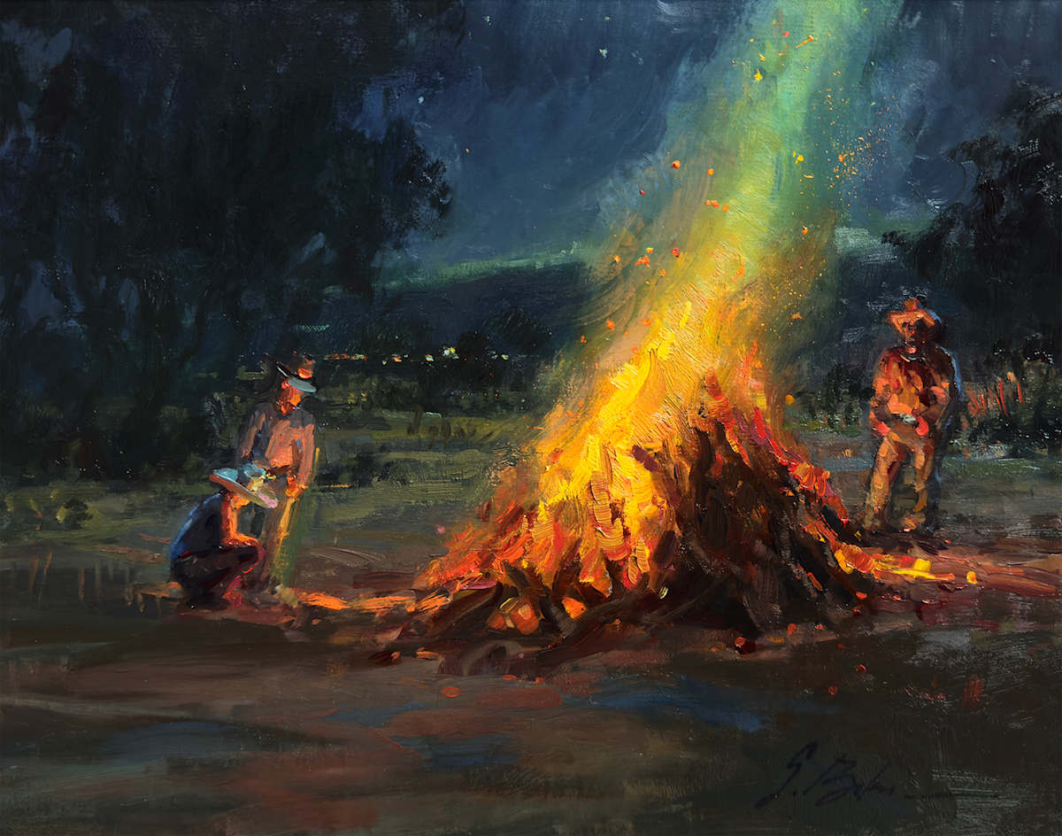 Burning Mesquite by Suzie Baker 