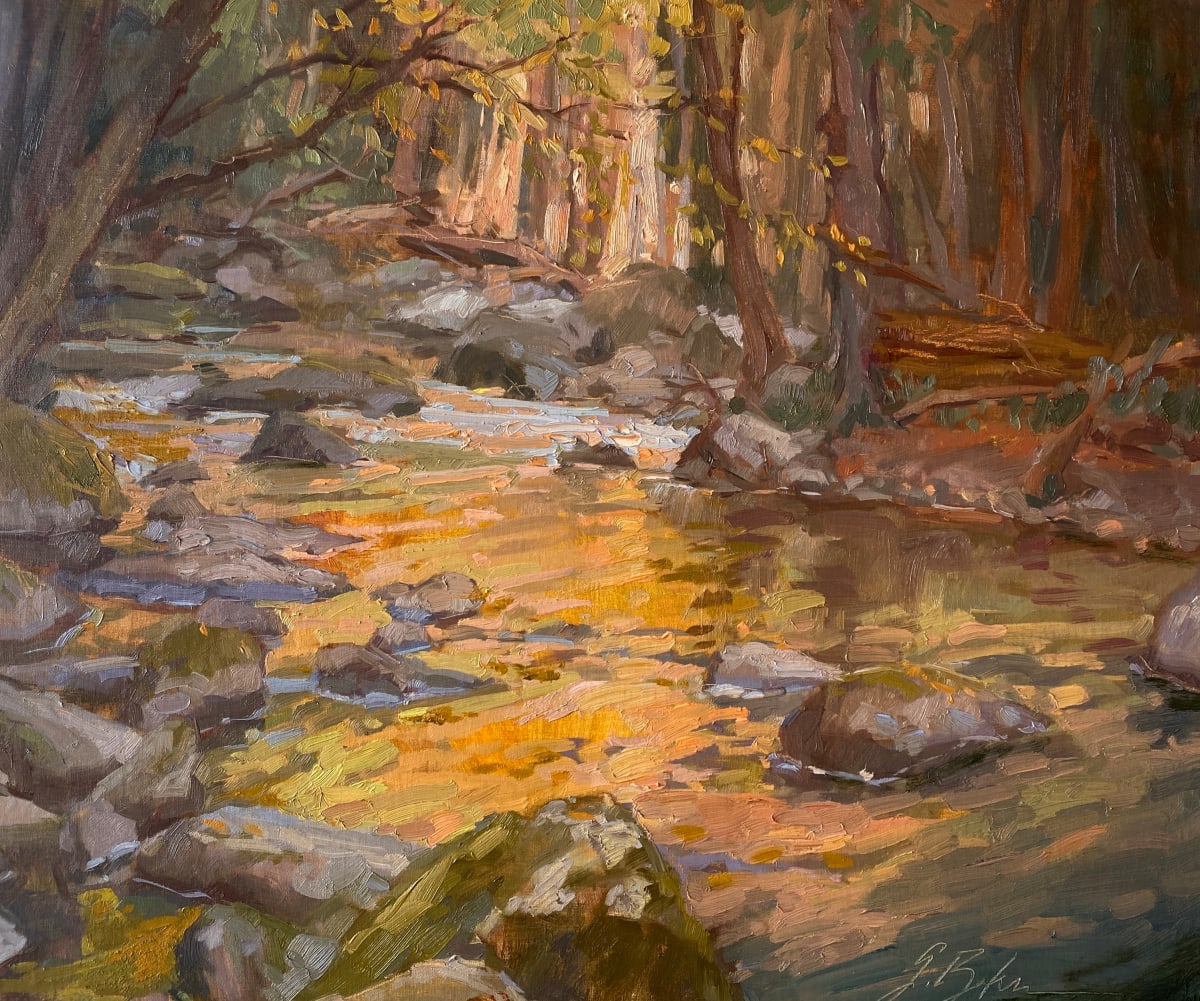 Cool Reflecting Warm on Middle Prong Little River by Suzie Baker 