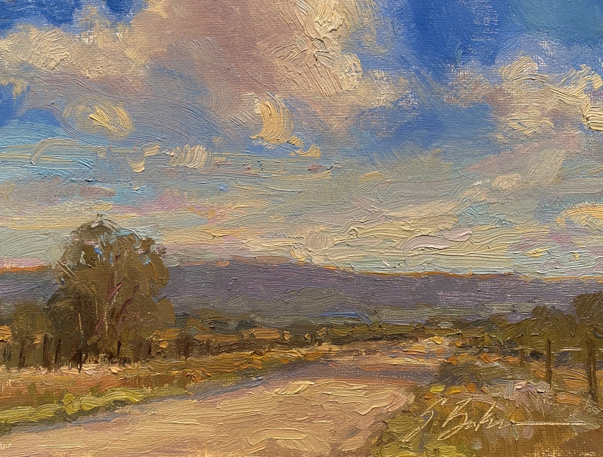 Ranch Road by Suzie Baker  Image: Winner of the Mini-Pearls of the Concho's - Judges Choice award at EnPleinAir Texas