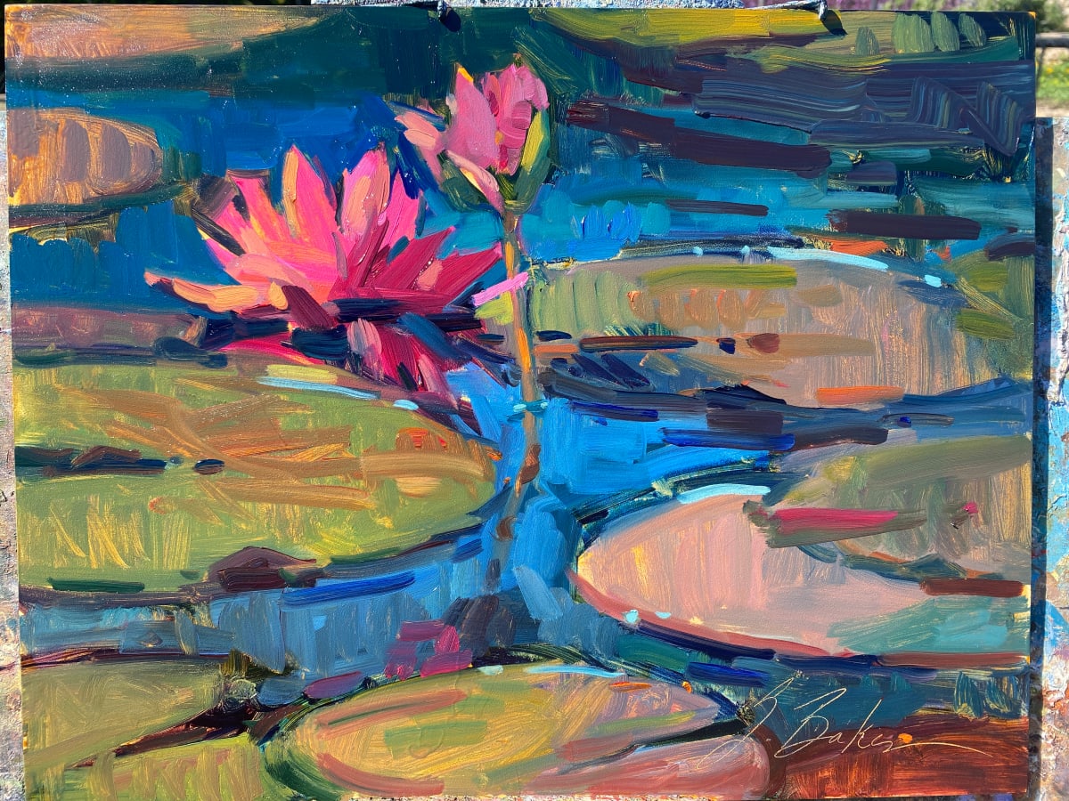 Lilies in Deeps Greens and Blues 